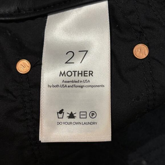 Mother The Undercover Faux Leather Wide Leg Wax On Wax Off Black 27 - Picture 8 of 12